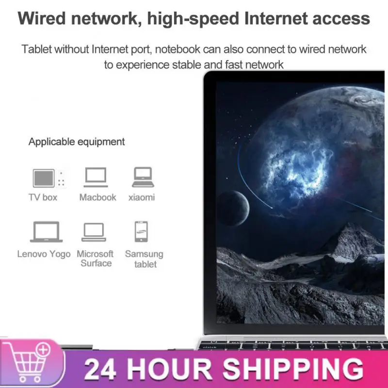 

Stable Wired Network Card Converter Aluminum Usb Type-c To Rj45 Usb Type C Ethernet Adapter 100 Megabits