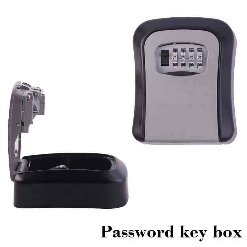 

Wall Mount Key Storage Secret Box Organizer 4 Digit Combination Password Security Code Lock No Key Home Storage Key Safe Box