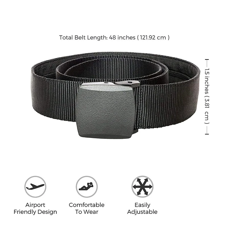Nylon Canvas Breathable Military Tactical Men Waist Belt With Plastic Black Buckle images - 6