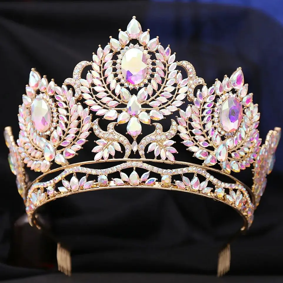 DIEZI модная Роскошная большая тиара в стиле барокко с кристаллами AB корона для