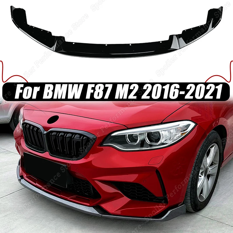 

For BMW 2 Series F87 M2 CS Style 2016-2021 Gloss Black Car Front Bumpers Lips Spoiler Canard Splitter Diffuser Body Kits Tuning