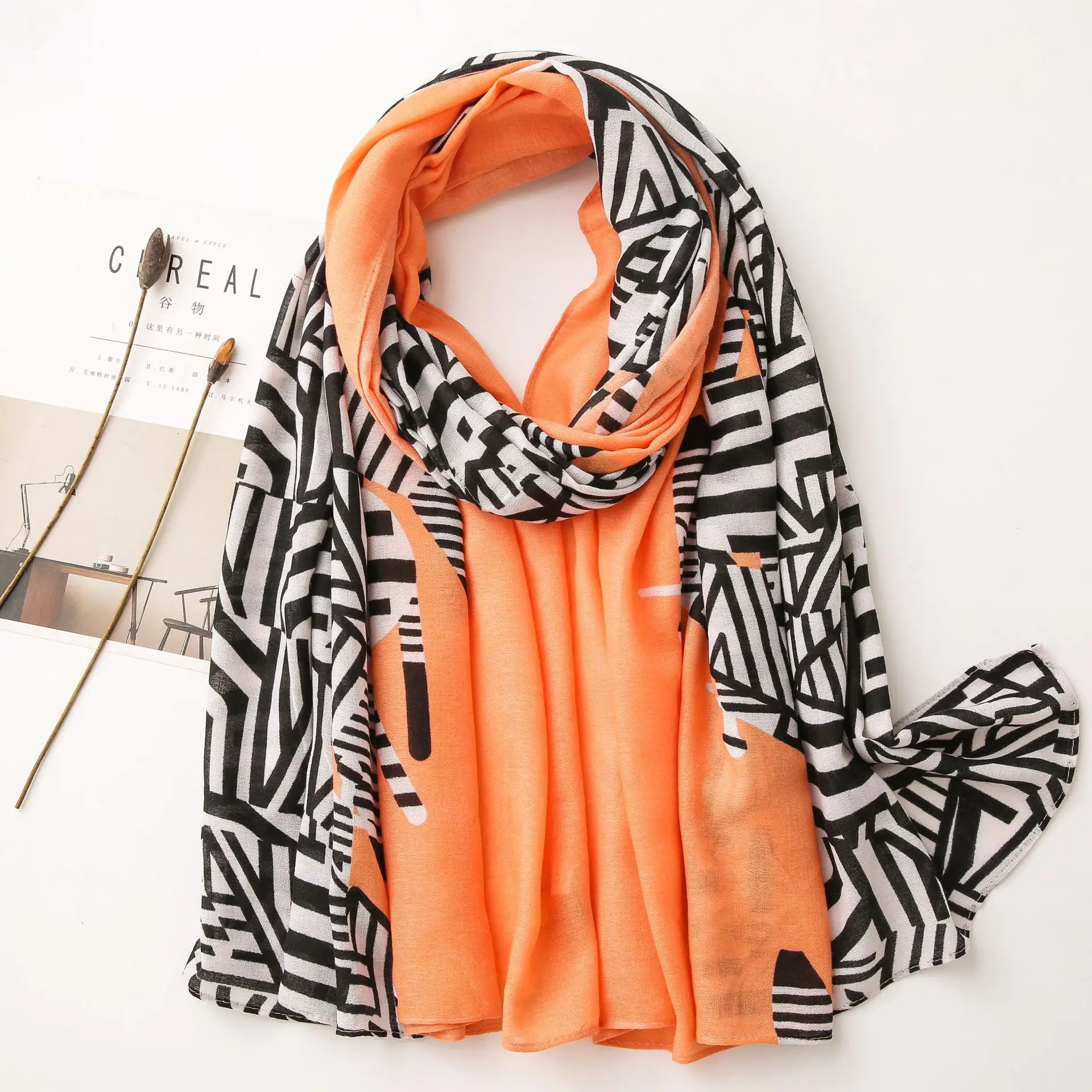 Новый женский шарф с животным принтом двухцветная шаль в стиле пэчворк