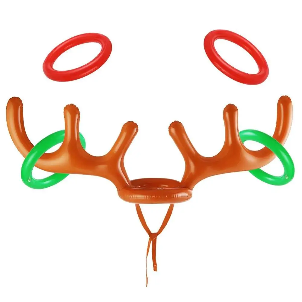 Christmas Holiday Party Game Inflatable Reindeer Antler HAT Ring TOSS halloween inflatable outdoor