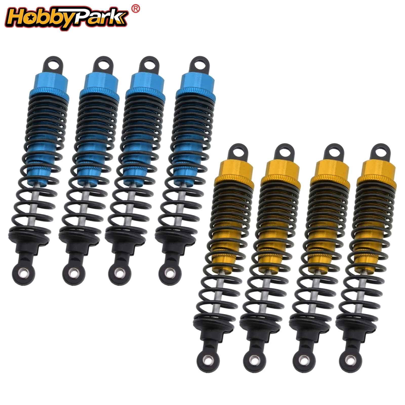 Фото Алюминиевые амортизаторы HobbyPark в сборе для Redcat Shockwave Sandstorm Tornado Epx/PRO S30, комплект из 4 штук №1