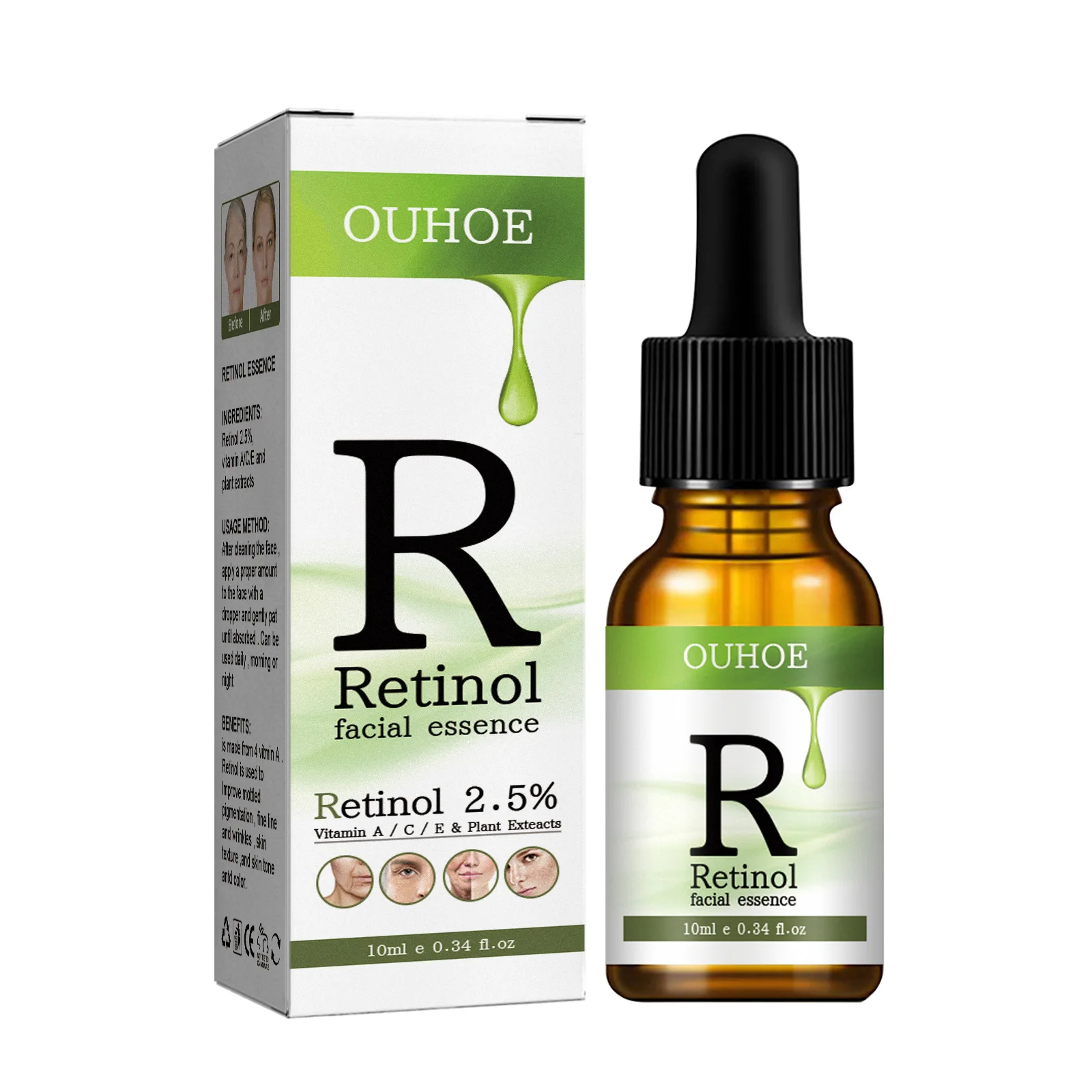 

Retinol Serum Anti Wrinkle Fade Dark Spots Vitamin C Facial Serum Whiten Face Skincare Essence Skin Care Products Beauty Health
