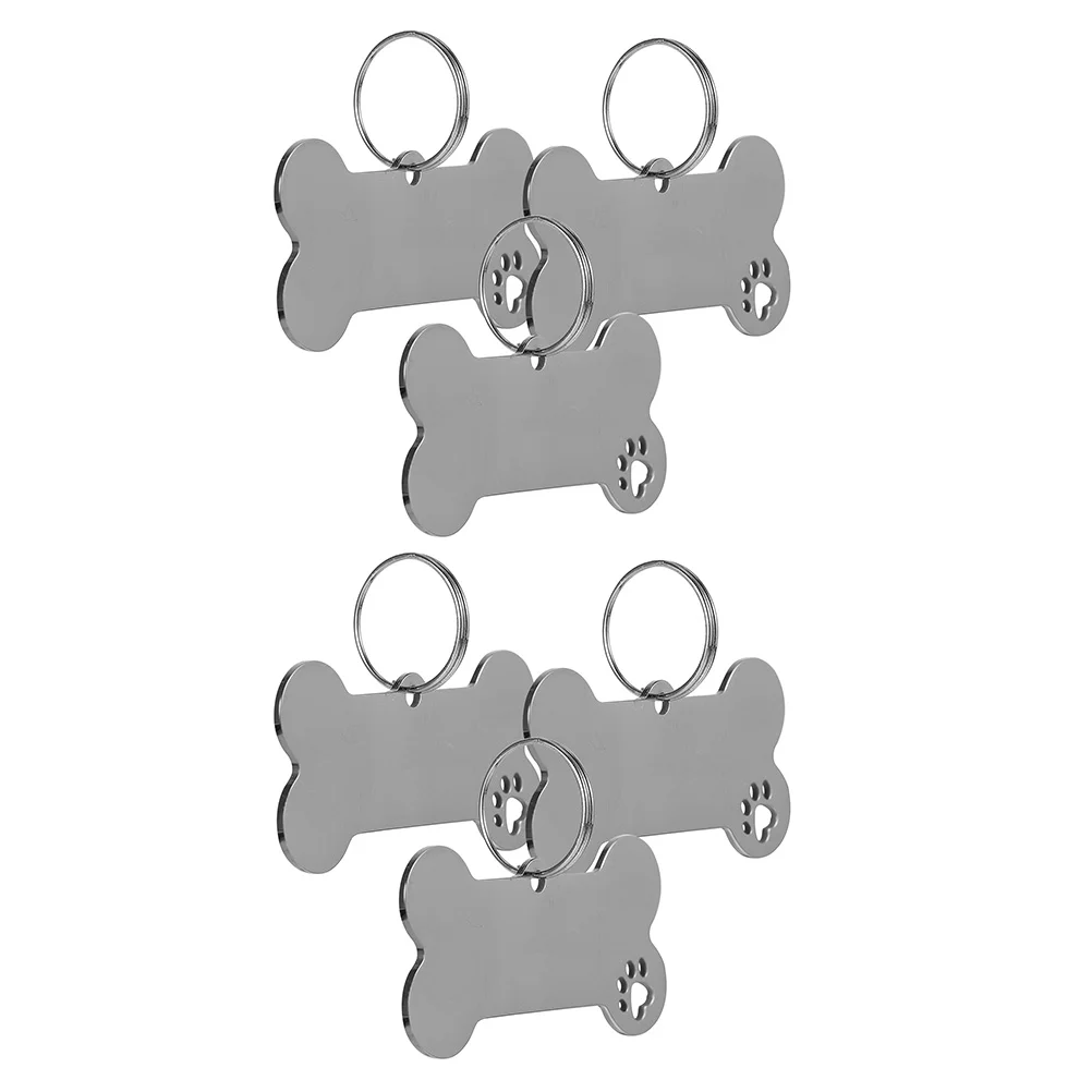 

6 Pcs Dog Name Pet Id Tags Custom Name Plate Personalized Dog Tag Dog Identification Tags Stainless Steel Pendant