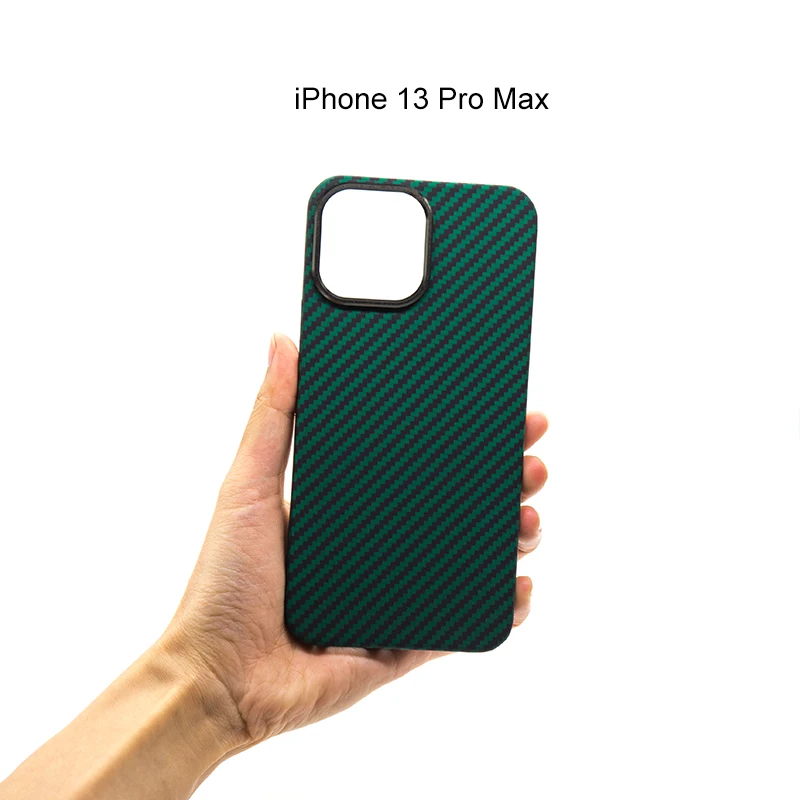 

Carbon fiber Phone cover iPhone13 Pro Max green matte lens ring waterproof shock -proof light iPhone13 ProMax shell carbon fiber