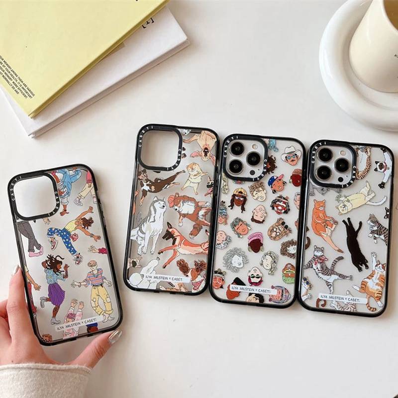 

Full Screen Cartoon Graffiti Cat and Dog Phone Case Cover for IPhone 11 12 13 14 Pro Max Case for IPhone 14 Pro Max