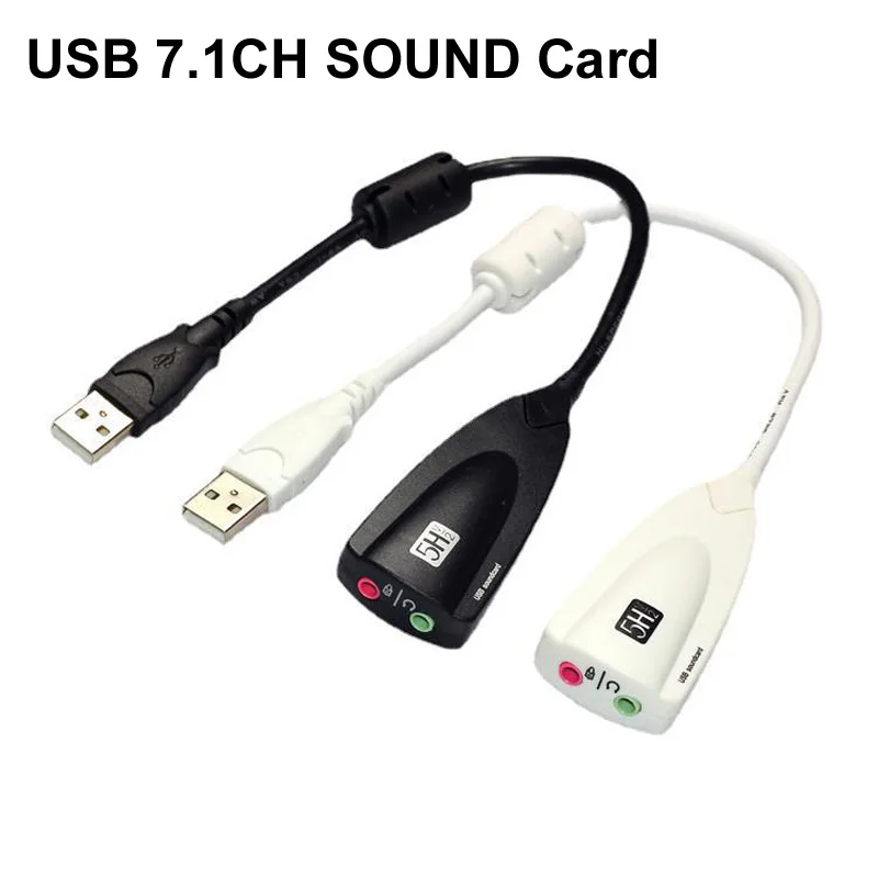

5hv2 USB External Sound Card 7.1 7.1CH with 3.5mm Jack USB Audio Adapter Headset Microphone Sound Card For Laptop PC speaker MIC
