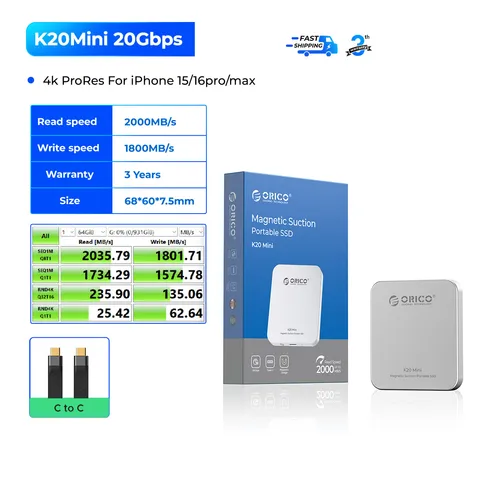 ORICO Мини магнитный SSD для iPhone 15/16