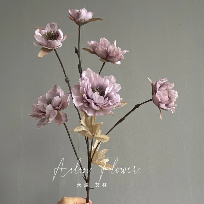 

Искусственные свадебные цветочные композиции из шелка, фиолетовые