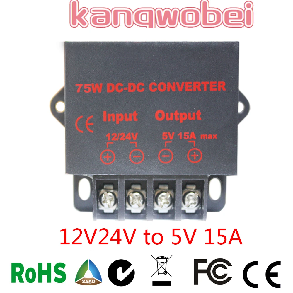 

15A 24V to 5V DC DC Converter Regulator Car Step Down 24V to 5V 15 AMP Voltage Converter Voltage Reducer CE Certificated