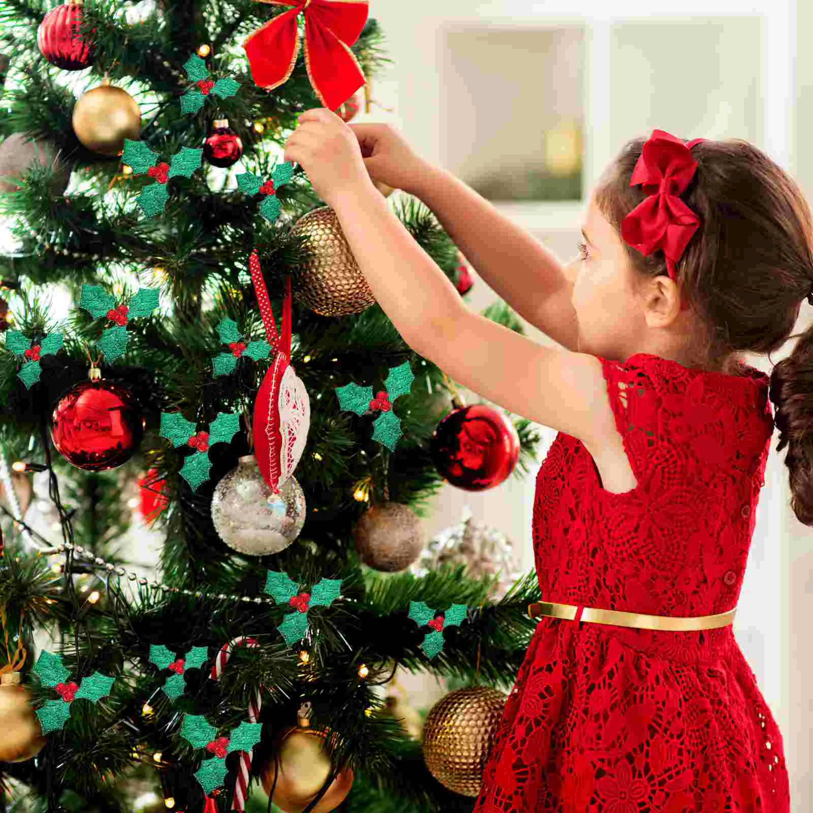 200 шт. рождественская елка ручной работы листья декор для растений декоративный