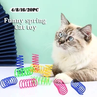 funny spring cat toy colorful coil spiral springs chasing interaction chew toy for kitten high elasticity durable pet supplies