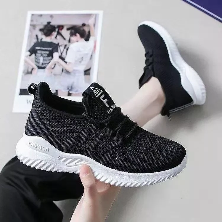 

2023NEW edition loafers spring shoes summer fly woven shoes female ms net surface mesh shoe breathable running shoes