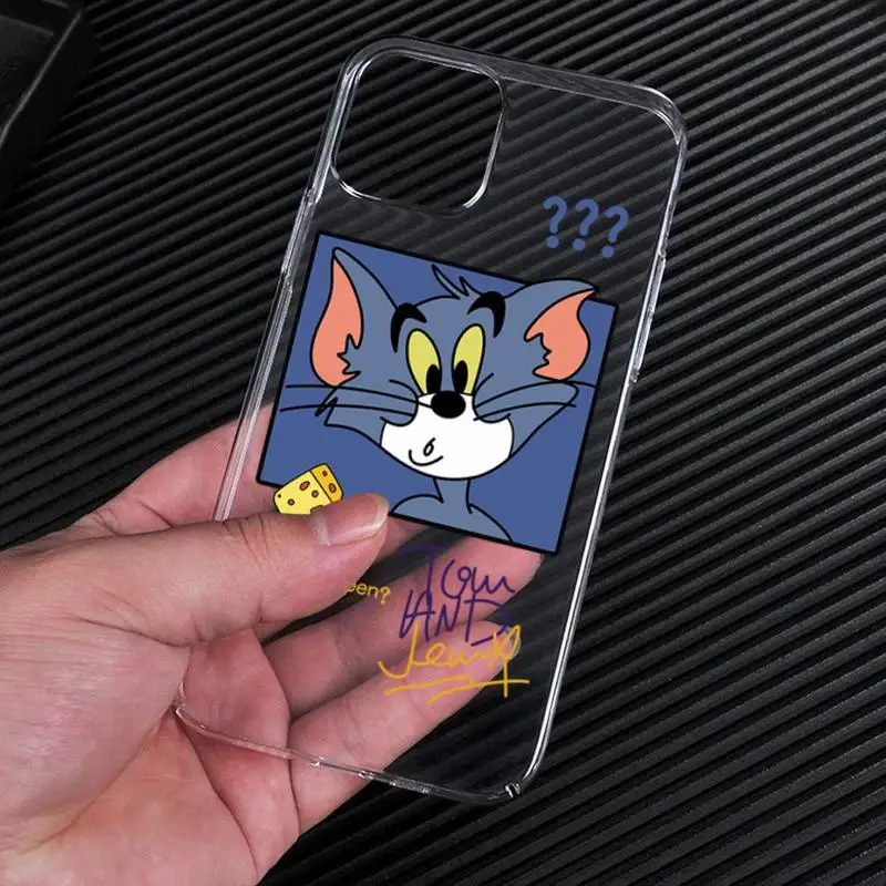 Прозрачный чехол для телефона с забавной мультяшной мышью Томом и Джерри iphone 13 12
