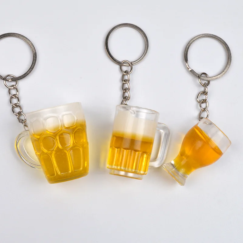 

KADRUFI New Funny Simulation Beer Mug Cup Keychain for Men Women Couple Key Chain Bag Pendant 2023 Fashion Trendy Pocket Clasp