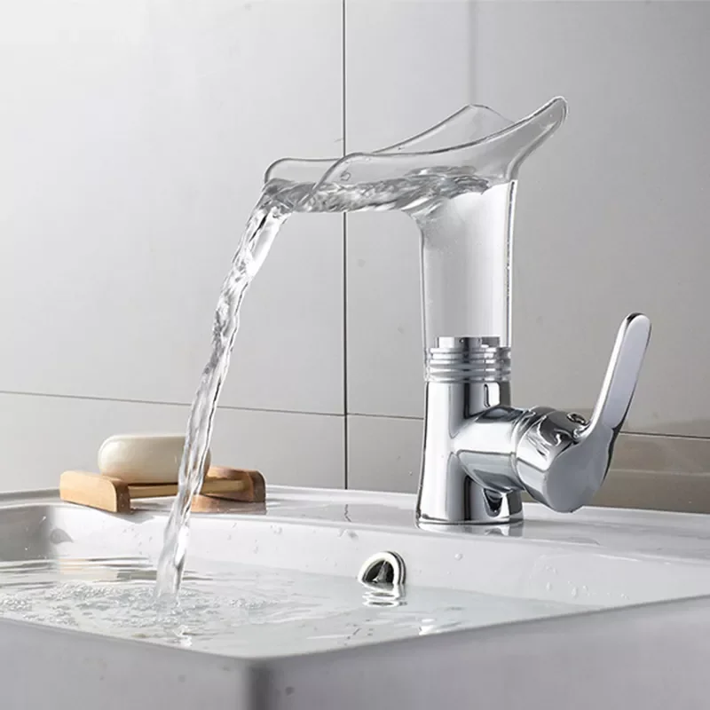 

Basin Faucet Hot/cold for bathroom transparent waterfall kitchen facucet