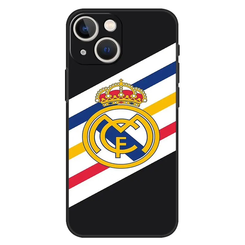 hot real madrid fc phone case for iphone 13 12 11 pro max xs x xr 13 12 mini 7 8 6s 6 plus se 2020 black cover coque free global shipping