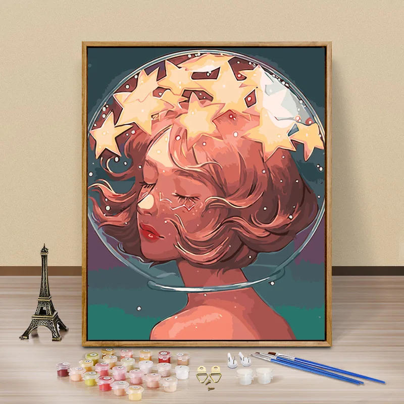 

151138 diy Цифровая масляная живопись, картина маслом, Акриловая картина с цветами, взрывная ручная работа, пейзаж, живопись