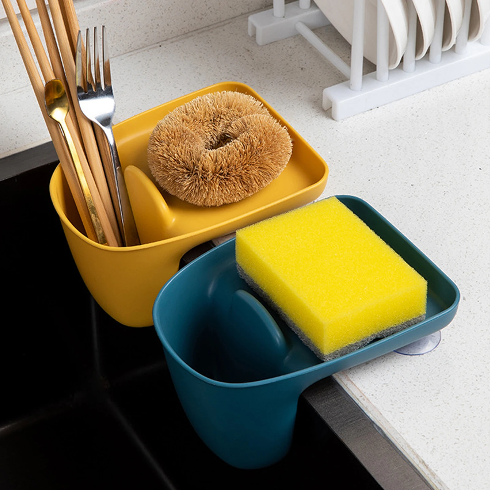 

Sucker Sink Holder Sink Rack Soap Sponge Rack Kitchen Sink Organizer Drain Rack Storage Basket Kitchen Accessories
