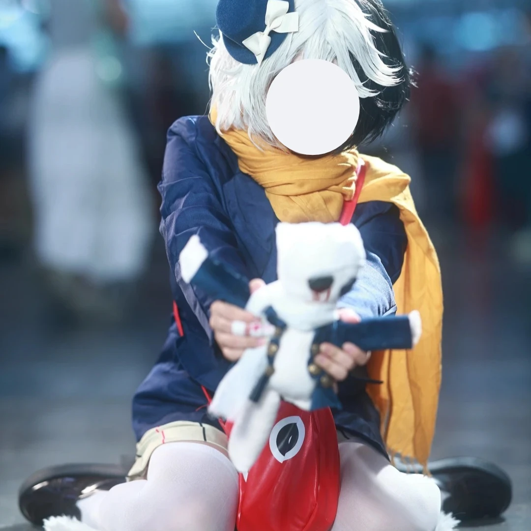 Фото Костюм для косплея по аниме Bungo Stray Dogs: Юмено Кюсаку, Дазай Осаму, плюшевая кукла, шляпа, парик, набор для Хэллоуина №4