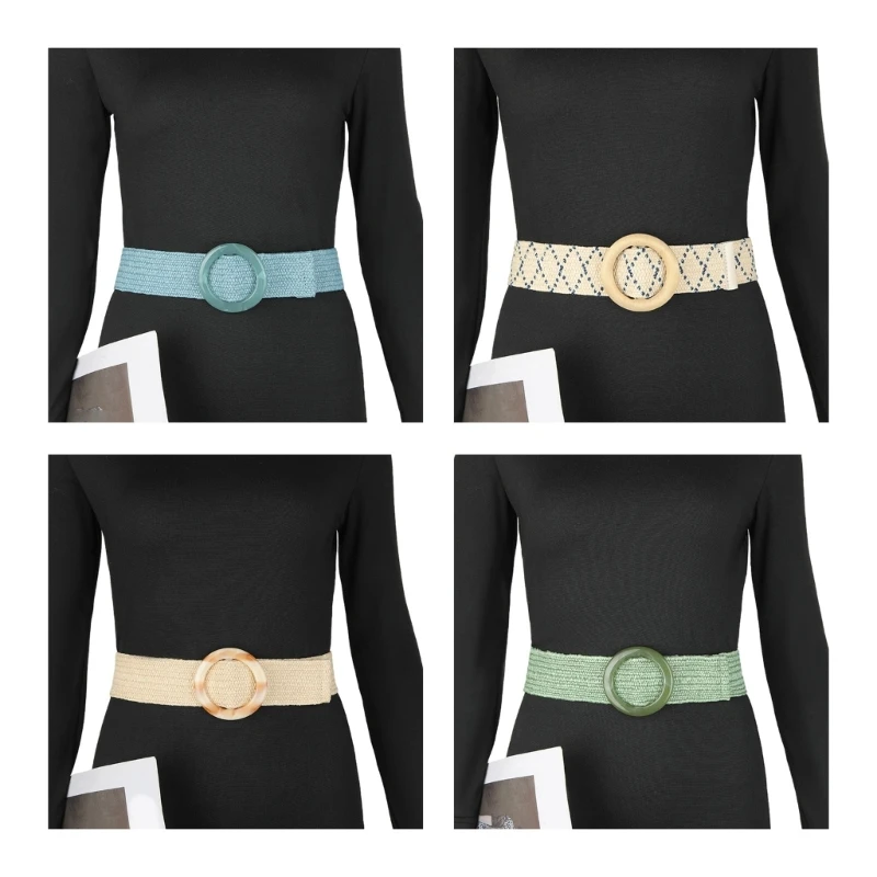 

Ladies Bohemian Style Waist Belt Colorful Adjustable Buckle Braided Belt Summer Dress Women Summer Seaside Waist Belt