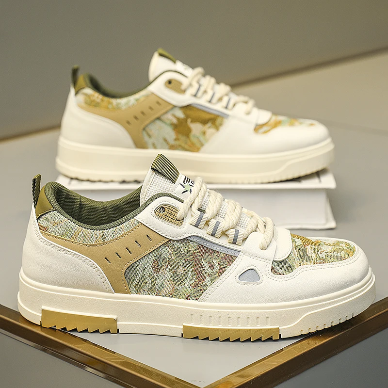 

CYYTL Mens Shoes Casual Summer Sports Skateboard Male Sneakers Luxury Outdoor Platform Flat Mesh Leather Loafers Tennis Trainers