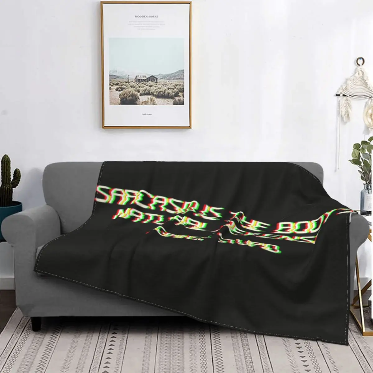 

Camiseta de sarcasmo Body'S, manta de lana a cuadros, colcha para cama