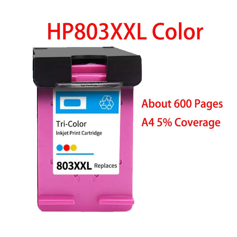 Фото Совместимый сменный картридж для принтеров HP803 HP803XL 803XXL DeskJet 1110 1111 1112 2130 2131 2132 2133 2134 2136 2138. №5