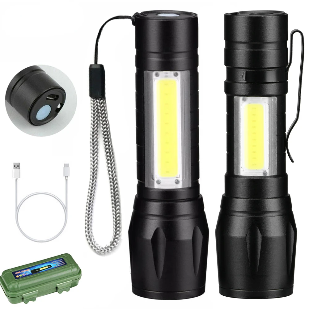 

Portable Mini LED Flashlight with 3 Modes Rechargeable Zoom Flashlight Light Waterproof Camping Light фонарик мощный Headlamp