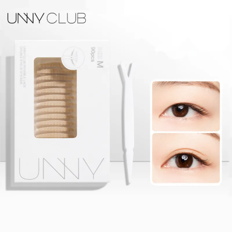 UNNY Eyelid Tape Sticker Invisible Double Fold Eyelid Lace Paste Clear Beige Stripe Self-adhesive Natural Eye Tape Makeup Tool