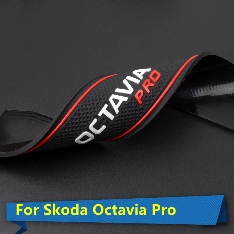 

For Skoda Octavia Pro 3D Rubber Mat Cup Cushion Dust mat Door Slot Pad Car Interir Anti Slip Mat Car Accessories
