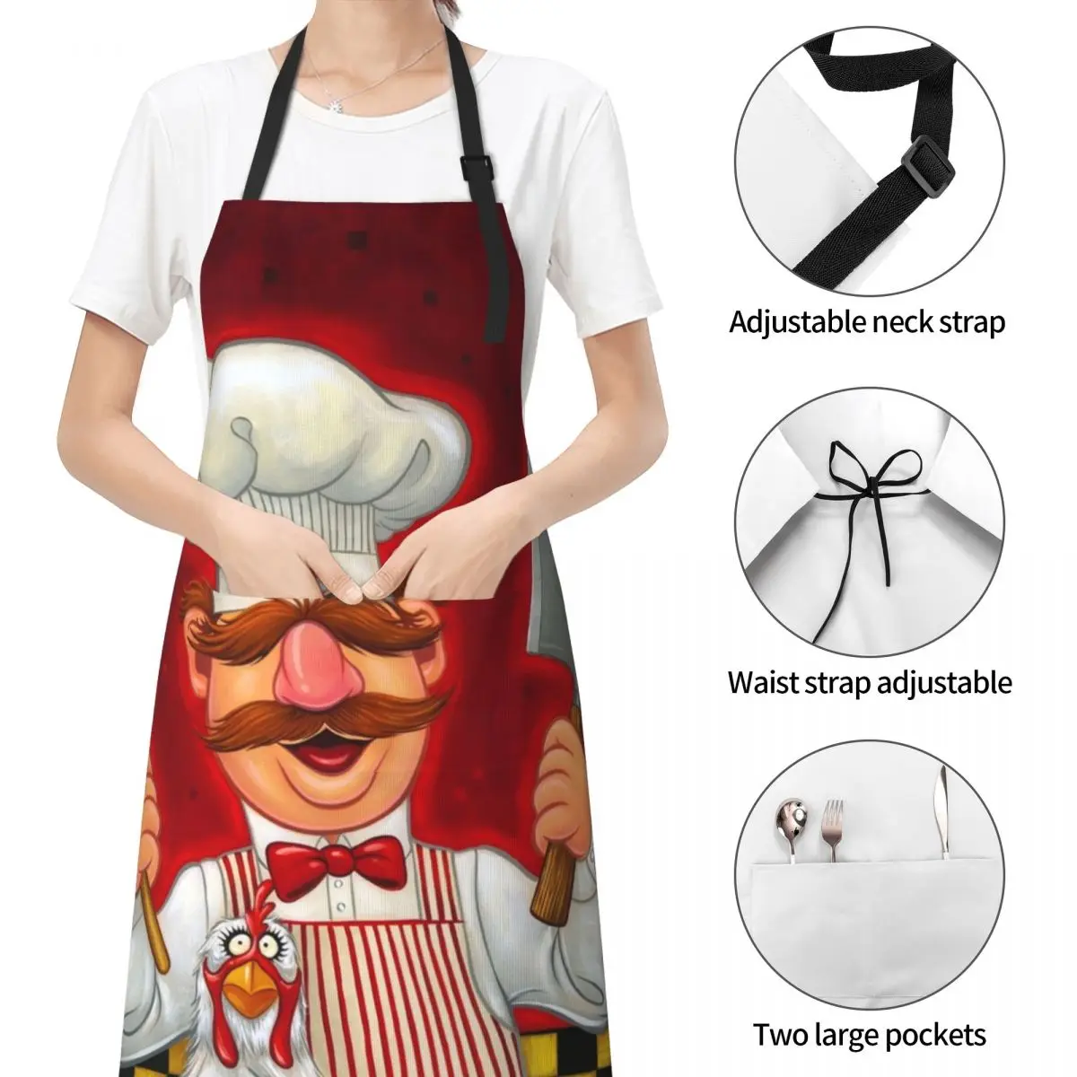 Шведский фартук шеф-повара и курица женский водонепроницаемый кухонный для
