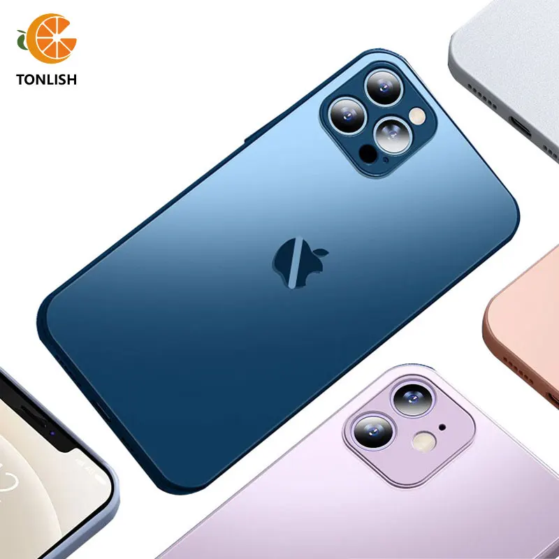 

TONLISH Fancy Froste Glass Case For iPhone 13 12 11 Pro Max Mini X Xs Max Xr SE 7 8 Plus Fingerprint-proof Protection Case