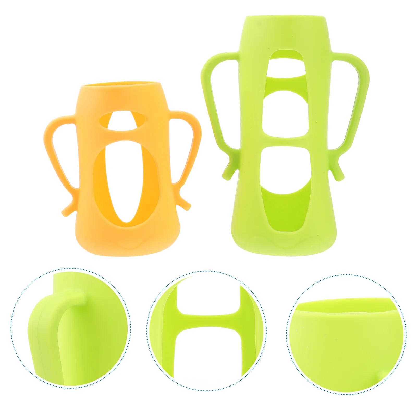 

2 Pcs Baby Gifts Bottle Drop Protection Feeding-Bottle Protector Colorful Cover Protective Case Silicone Newborn