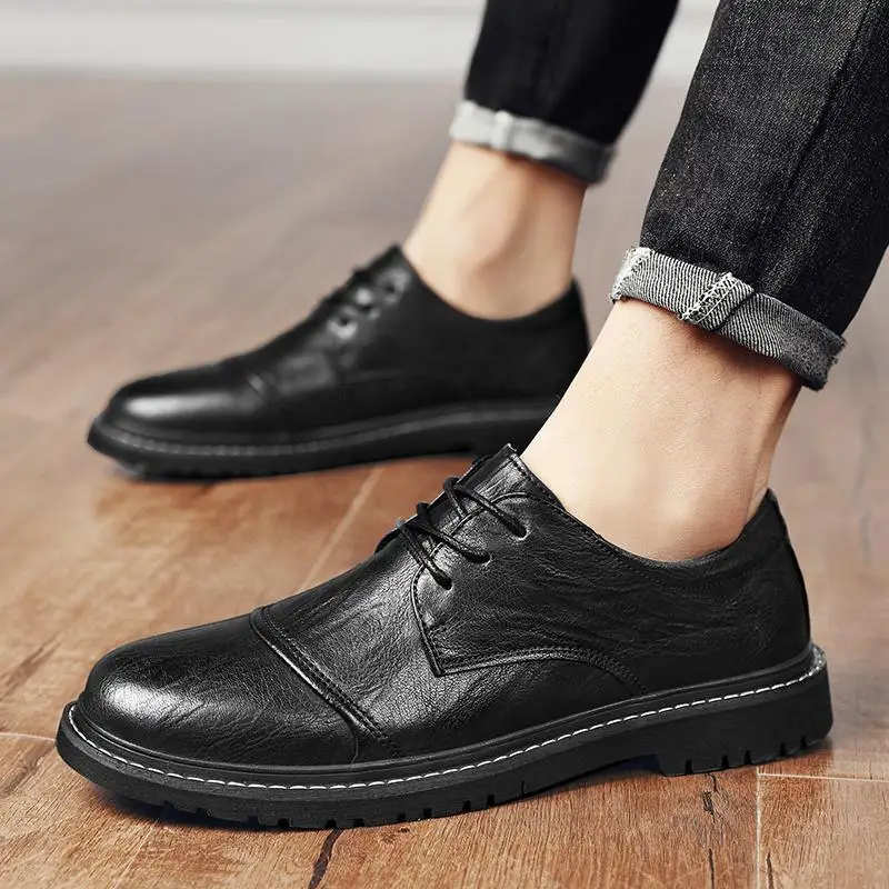 

Мужские кожаные туфли мужская деловая одежда повседневная мужская обувь с мягкой подошвой Папины туфли для людей среднего и пожилого возраста Y