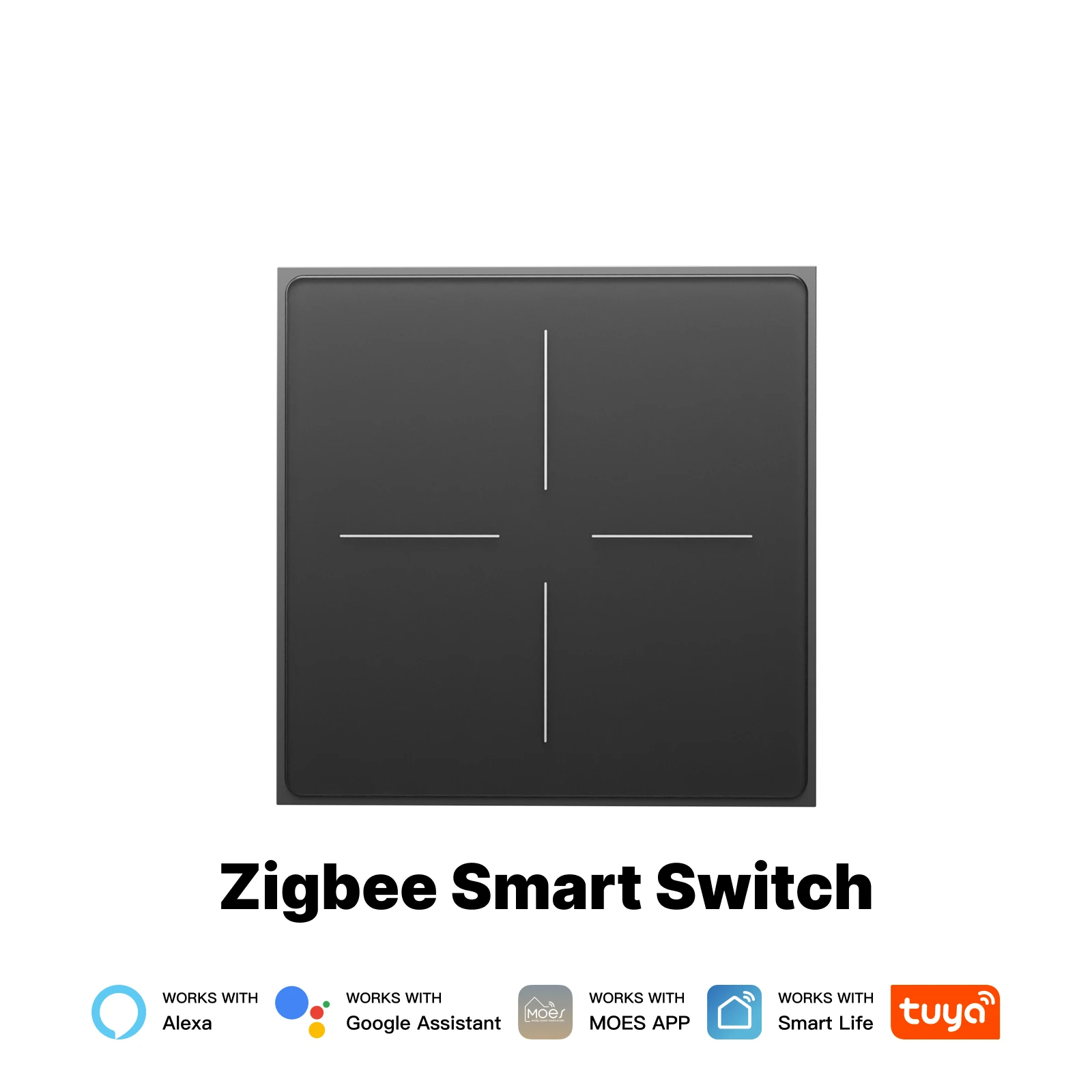 Умный сенсорный выключатель MOES Tuya ZigBee Star Feather Series 2 в 1