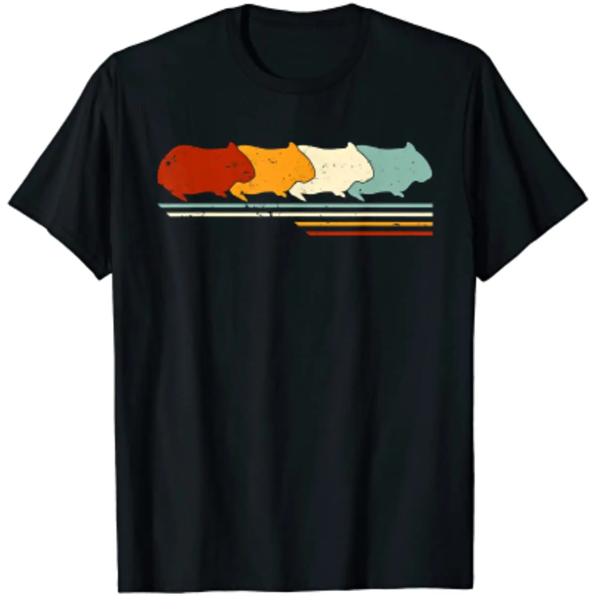 

Retro 4 Colors Guinea Pig Animal Lover T-Shirt Gift T-Shirt Casual Cotton Daily 1981 Shirt Casual Cotton Daily Four Seasons Tees