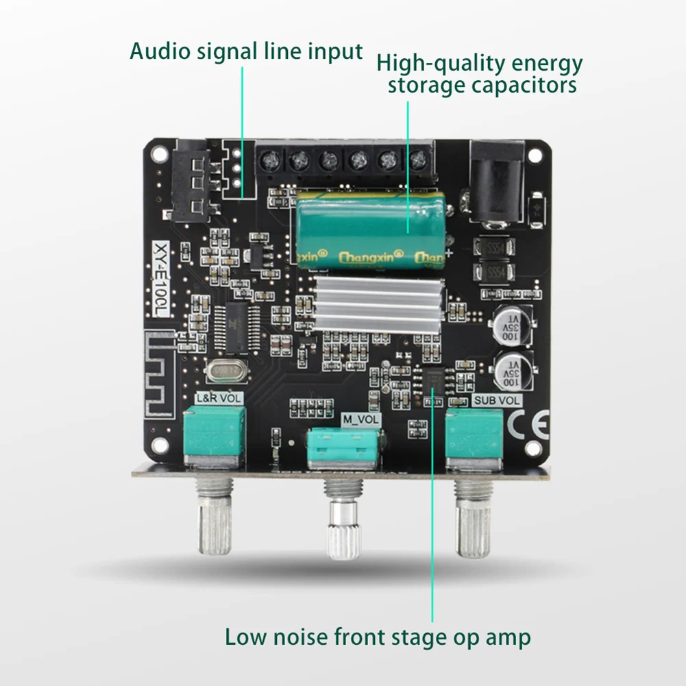 XY-E100L 2 1 канальный цифровой усилитель мощности Bluetooth 5 0 мощность аудио стерео