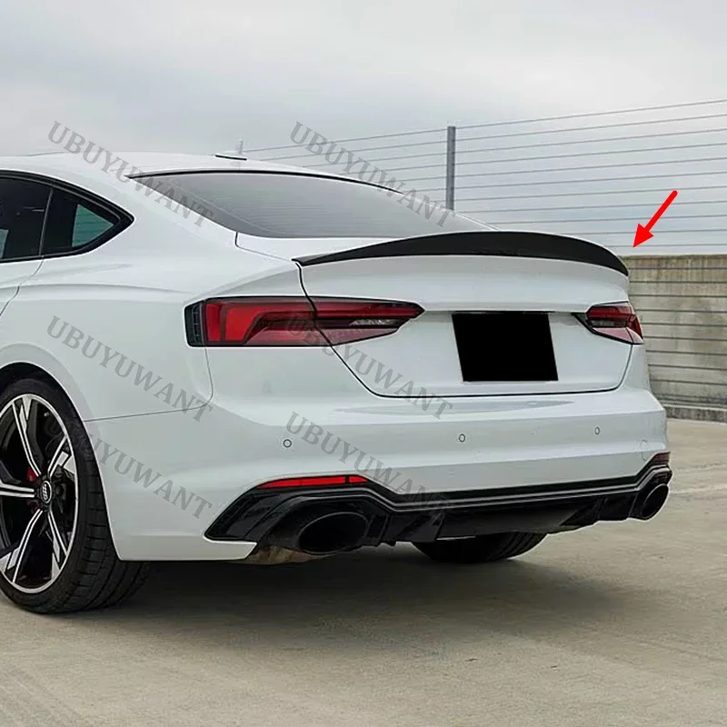 Фото Для AUDI A5 S5 RS5 B9 2-дверный/4-дверный купе, стиль S5, 2017-2023, карбоновый спойлер на заднюю крышу автомобиля №2