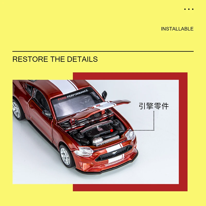 Сборка DIY 1:43 Мустанг гоночный сплав литая под давлением модель комплект