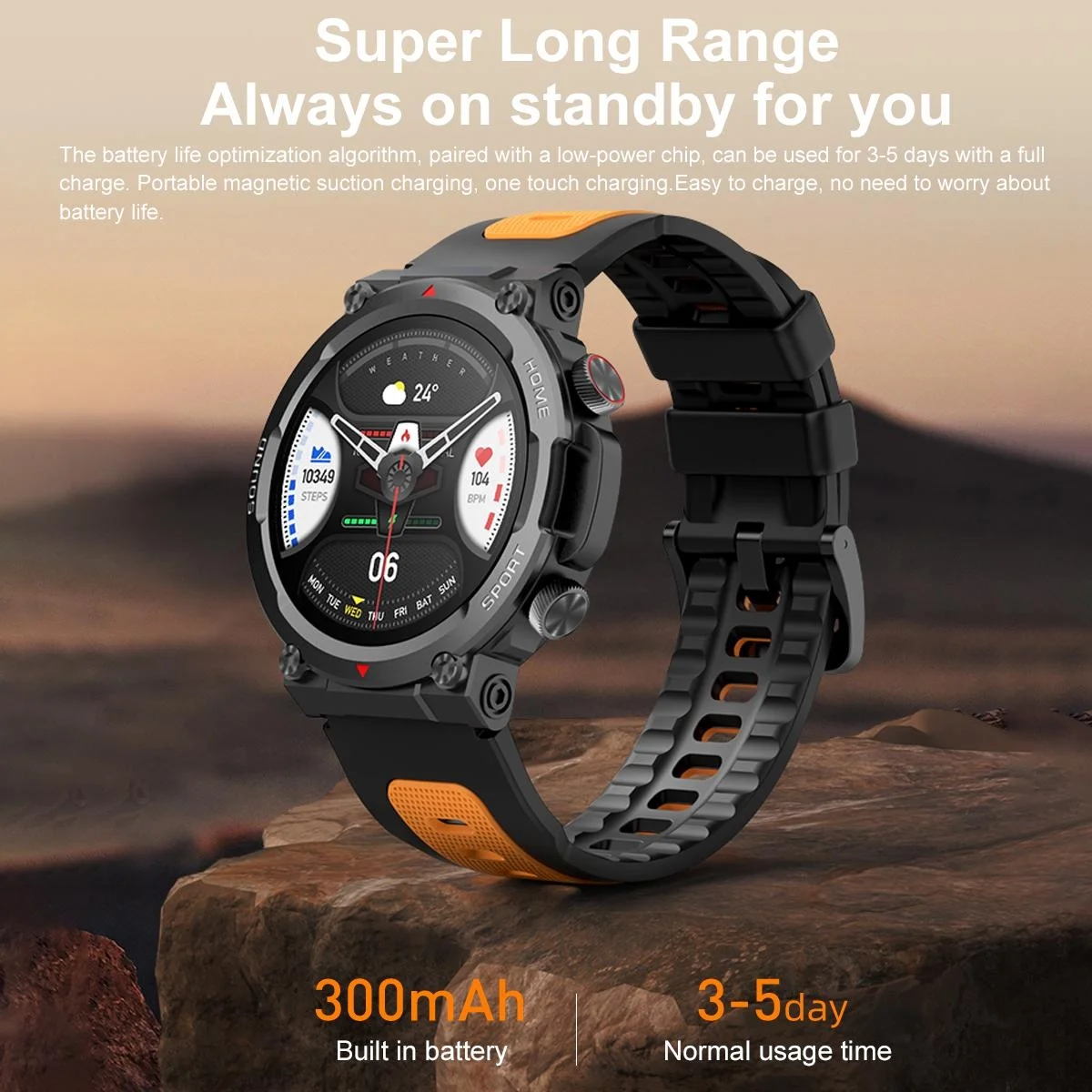 

Military-grade Toughness Smart Watch for Men 1.39'' Bluetooth Calls Outdoor Sports Fitness Tracker with Heart Rate, Smartwatch