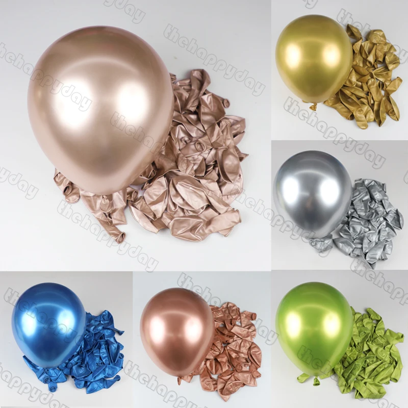 18/12/10/5inch Metal Balloons Chrome Metallic Latex Balloons For Birthday Balloons Baby Shower Graduation Party Decorations