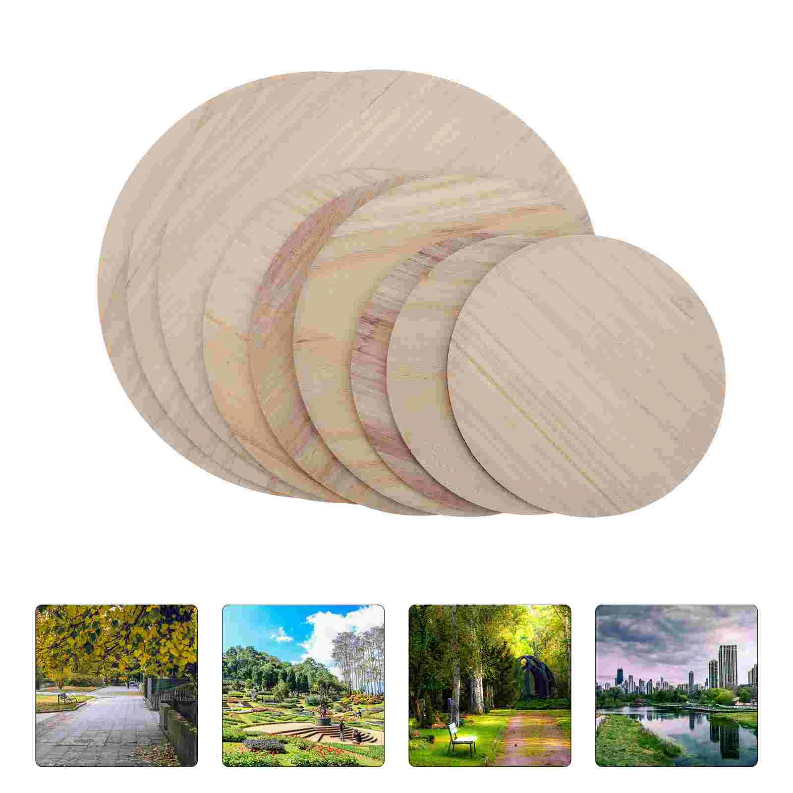 

Wooden Wood Circles Crafts Cutout Decoration Holiday Slice Basswood Sheets Plate Round Cut Outs Rounds For