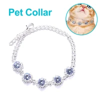 fashion pet jewelry necklace multicolor options dogs cat collar accessories luxurious diamond cat jeweled necklet pet supplier