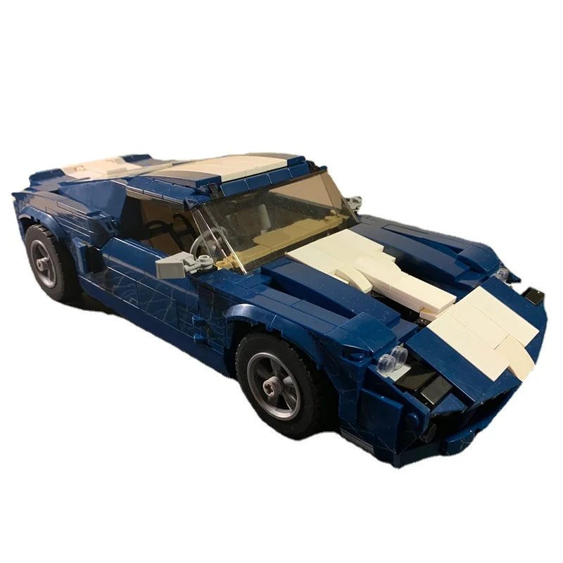 

Imaginative creative design assembling building blocks classic series adult blue car toys desktop decoration model gifts