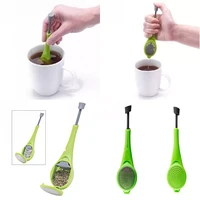 tea infuser silicone filter teaware tool for tea maker kitchen portable supply hand press stands in cups or mugs