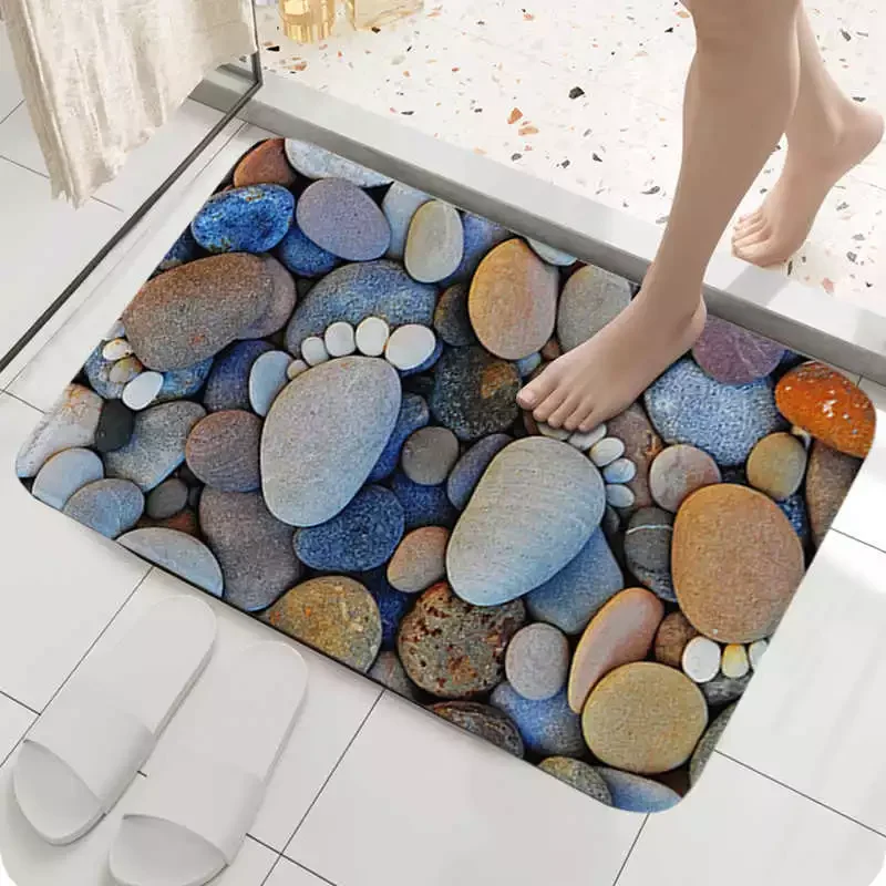 

Cartoon 3D Cobblestone Welcome Entrance Doormats Carpets Rugs For Home Bath Living Room Floor Stair Kitchen Hallway Non-Slip Mat