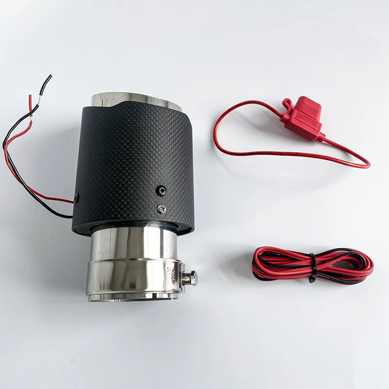 

Car Exhaust Tip LED Lights Carbon Fiber Tip Red Blue Color Clamp Pipes